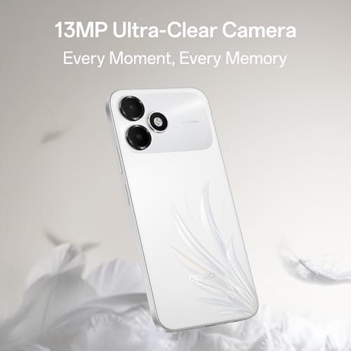 Image of Oppo A6c 4G (Feather White, 4GB RAM, 64GB Storage) | 7000mAh Long-Lasting Battery | 120Hz Ultra Bright Display | IP64 Protection | 13MP Camera-with No Cost EMI /Additional Exchange Offers