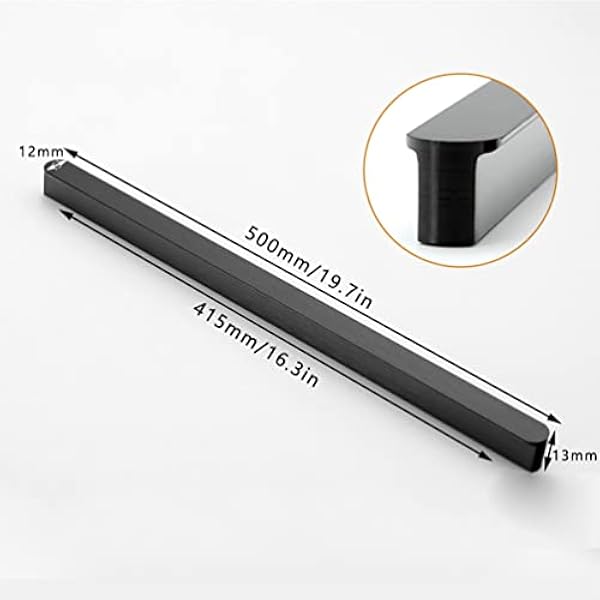 PhIree 6 Stuks Keukenkast Deurgrepen Zwart Lade Handgrepen Kledingkast Handgrepen Lade Trekt Dressoir Slaapkamer Knoppen Handgrepen (Hole Centers:415Mm)/Black/Hole Centers:415Mm