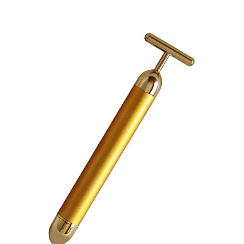 Personal Care Face Massager Energy Beauty Golden Facial Roller Bar Care Massager Derma Skincare Wrinkle Treatment Body (Gold)