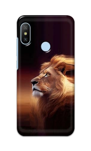 Image of PRINTFIDAA Printed Hard Back Cover Case for Mi A2 Back Cover (Danger Lion) -112