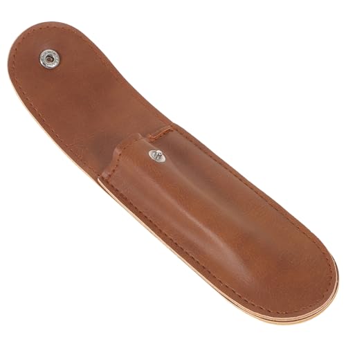 FRCOLOR レザー製シェーバーキャリングケース 携帯用防圧保護カバー付き メンズ旅行用剃刀収納ポーチ ブラウン