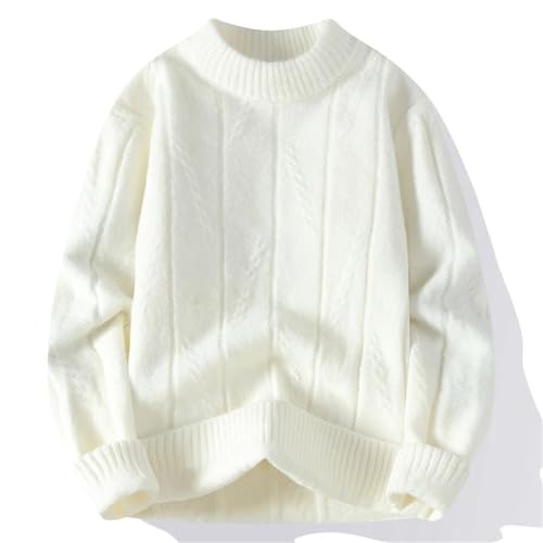 Men O Neck Pullovers Loose Knitted Sweater Chic Solid Color Mens Warm Sweater Tops Man2