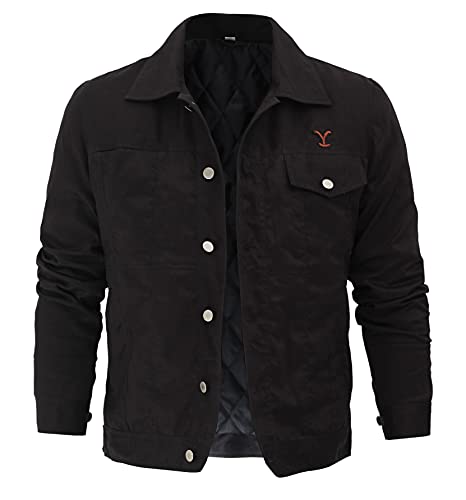 Blingsoul Mens Lightweight Jackets - Black Cotton Trucker Jacket For Men2