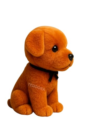 Image of Sitting Dog Soft Toy for Girls Boys Kids,Brown,Dog Animal Plush Stuffed Baby Teddy Gift Birthday, 23cm