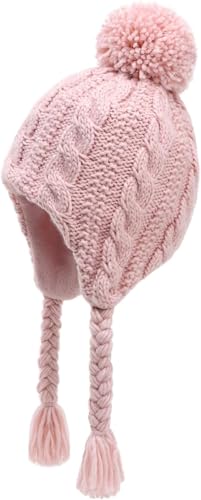 JANGANNSA Winter Peruvian Hat Earflap Fleece Lined Pompon Knit...