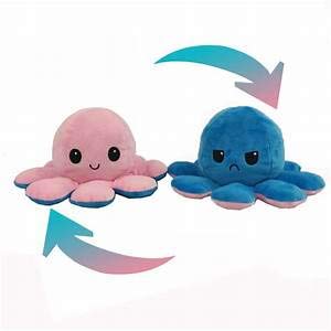 Kids Edition Animal Reversible Octopus (Medium, Dark Blue, Light Pink)