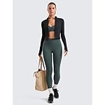 CRZ YOGA Butterluxe Cropped Athletic Jackets for Women - Full Zip Up Track Tops with Thumb Holes Pockets - Image 3