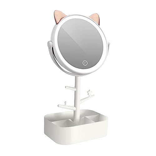 Espejo maquillaje led con almacenamiento y dimmer