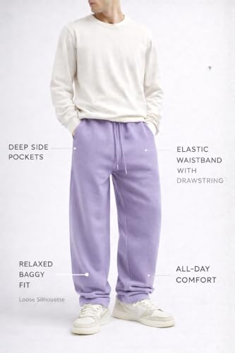 Image of Rockwell Men's Baggy Sweatpants | Cotton Terry Relaxed Fit Joggers for Men | Oversized Streetwear Track Pants | Casual Gym & Everyday Wear| 007