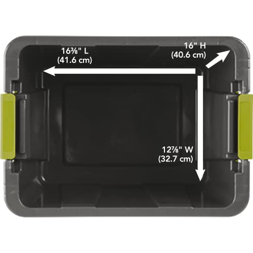 Image of Sterilite 18 Gallon Latching Tuff1 Tote, Rugged Storage, Dark Blue, 6 Count