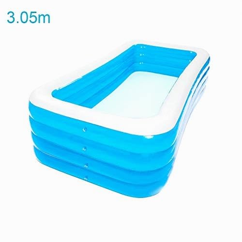 Piscina inflable rectangular gigante para jardín, 3,18 m x 1,8 m x 0,75 m, apta para todas las edades, unisex, duradera y fácil de inflar