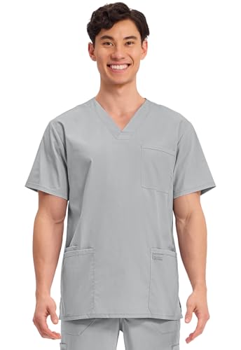 Image of Cherokee WW Professionals Men's V-Neck Scrub Top 4 Pockets Medical Shirt