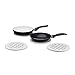 Relaxdays Sottopentole, Set da 4 Tappetini per Pentole e Padelle in Legno di Bambù, Proteggi Tavolo, Ø 20 cm, bianco
