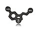 Clayton Jewelry Labs Serotonin Molecule Metal Pin (Black)