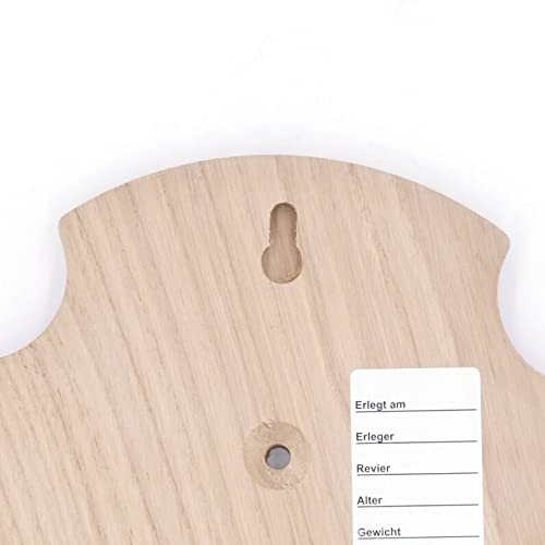 Deer Trophy Plaque Pointed In Light Oak AF 52x24 Cm Deer Plaque