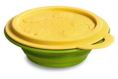 Marcus & Marcus Silicone Collapsible Bowl for Kids, Lola The Giraffe, Yellow