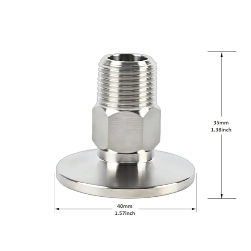 Image of SS304 KF25 NPT Male Adaptor thread 3 /8 inch NW25 KF Male coupling ISO-KF25 X NPT 3 /8 inch