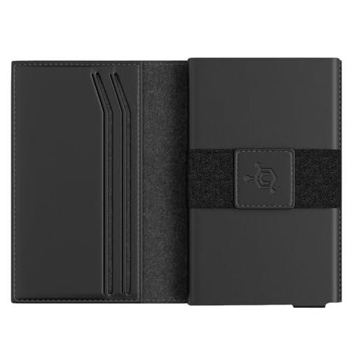 CODE 118 Bi-Fold Leather Case - Slim Minimalist Wallet Case for Men - Compact Card & Cash Holder Accessories - Full-Grain Leather sleeve for Front Pocket Wallet Not Included (Bi-Fold Black Onyx)