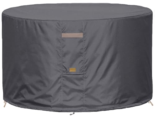 Garden Balsam Fire Pit Cover Waterproof Heavy Duty Fade Resistant Outdoor Firepit Covers Round Fits 32-34 inch Fire Pit Table Cover 36
