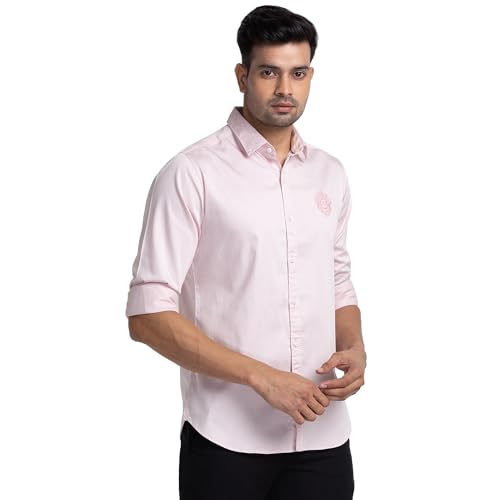 Image of Raymond Slim Fit Medium Blue Casual Shirt for Men