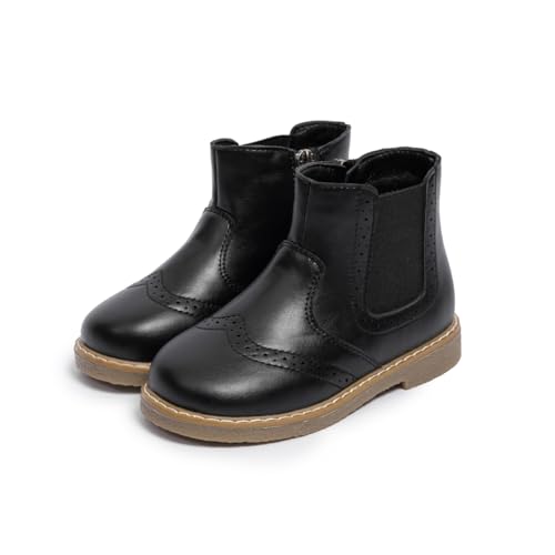 Boys Girls Classic Side Zipper Ankle Boots Pu Leather Fall Winter Dress Booties for Toddler/Little Kid2