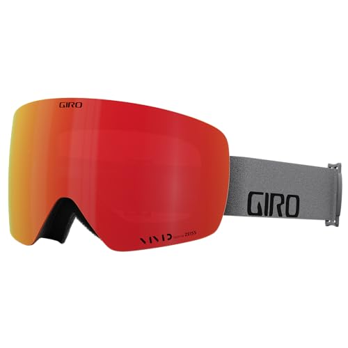 Giro Contour Asian Fit Ski Goggles - Snowboard Goggles for Men & Women - Grey Wordmark Strap with Vivid Ember/Vivid Infrared Lenses by Giro - Used condition - US$125.39