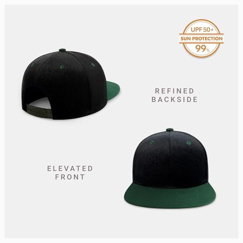 Image of CHOK.LIDS Flat Bill Visor Classic Snapback Hat Blank Adjustable Brim High Top End Trendy Color Style Plain Tone Baseball Cap