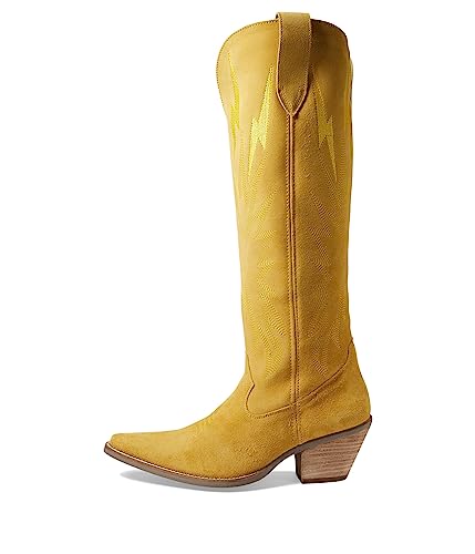 Image of Dingo Womens Thunder Road Embroidered Snip Toe Casual Boots Knee High Mid Heel 2-3 inch