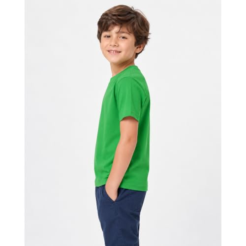 Image of Kids Round Neck Boys Tshirt | Short Sleeves | Natural Organic 100% Cotton Soft Comfortable Fabric | School Plain Color Original Branded Half Sleeve | T-Shirt for Boy Kid | Sleepwear Everyday Casual