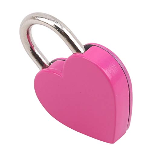 Image of EJY Retro Mini Love Heart Shape Padlock Suitcase Luggage Lock with Keys for Gym,Sports,Employee Locker,Outdoor,Rose Red