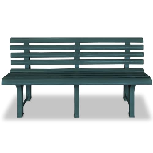 Banc de terrasse en plastique vert 57x19 pouces style causeuse à lattes - 3