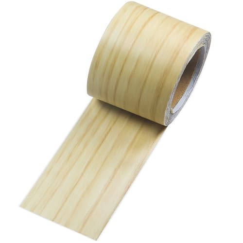 Image of Self Adhesive Wood Repair Tape, 1 Roll Realistic Wood Grain Repair Tape for Furniture, Floors, Door, Cabinets, Windows, Home Decoration 2 inch X 32 ft (Light Yellow)