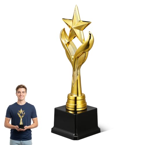 Gold Star Recognition Trophies with Base for Appreciation Awards Prime