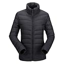 JJMG Women's Packabe Ultra Light Weight Down Coat Short Jacket Outwear Blazer (Large, Black)