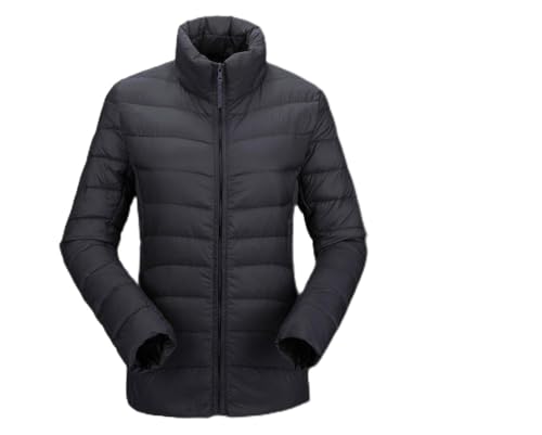 JJMG Women's Packabe Ultra Light Weight Down Coat Short Jacket Outwear Blazer (Large, Black)