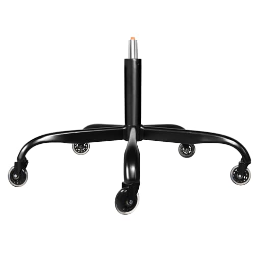 Image of Frassie 28 Inch Office Chair Metal Base Replacement Heavy Duty Computer Chair Base Part with 5 Casters 1 Gas Lift Cylinder (Black)