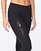 2XU Women's Mid-Rise 7/8 Compression Tights, Black/Dotted Black Logo, Small