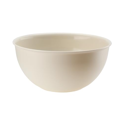 GALICJA MOLLY Cuenco de plástico para mezclar masa, cuenco de plástico grande, duradero, cuenco de cocina, robusto y funcional, cuenco para masa de levadura, color crema, 5000 ml, 27,5 x 27,5 x 13 cm