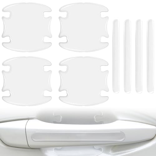 UEIOAVL Pellicole protettive per vernici e accessori, Set da 8 pezzi di pellicola protettiva per maniglia della portiera dell'auto autoadesiva trasparente universale