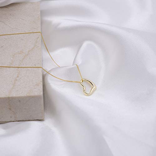 CARISSIMA Women's 9 ct Yellow Gold 12 x 10 mm Heart Slider Pendant on 9 ct Yellow Gold 0.4 mm Diamond Cut Curb Chain Necklace of Length 46 cm/18 Inch