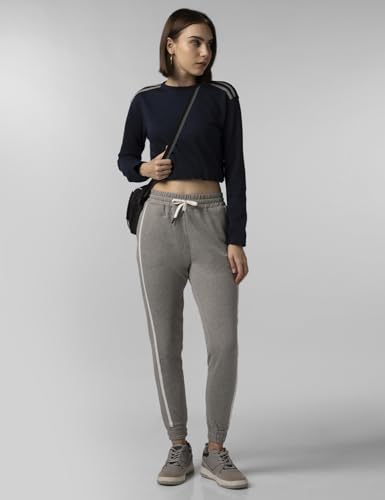 Image of FYLTR Women's Joggers with Side Tape Detailing - Elasticated Waistband | Contrast Drawstring | Elasticated Hem | Trackpants for Women | Winter Joggers for Women