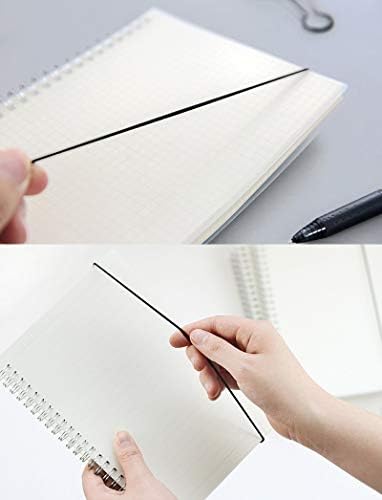 Shulaner Spiral Notebook A4 Lined, 80 Sheet Lined Paper Spiral Bound Notebook Frosted PP Cover with Elastic Belt Wirebound Notebook Pack of 2 (A4-Lined)