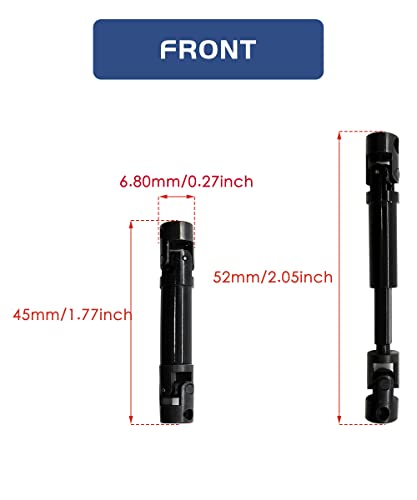 Hoplex Rc Drive Shaft Steel Front Rear Center Shaft Driveshaft For Scx24 Gladiator Axi00005 Axial Upgrade Parts 1/24 Rc Crawler Car #TOP4