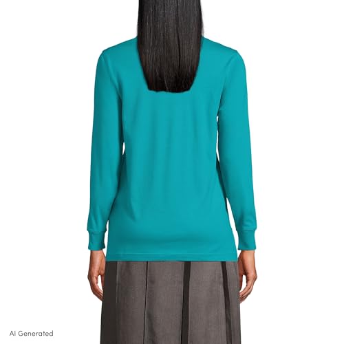 Image of Lands' End School Uniform Kids Long Sleeve Interlock Polo Shirt