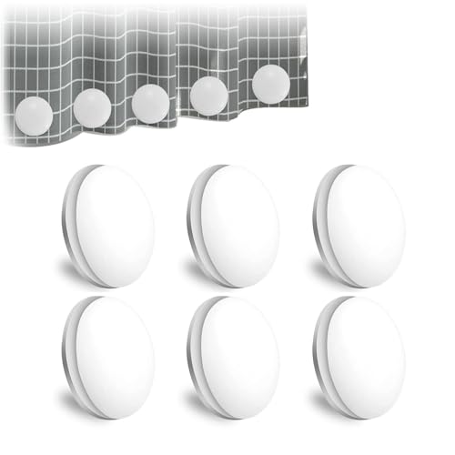 6 Paar Duschvorhang Beschwerer,Duschvorhang Gewichte,DuschvorhangMagnet,Vorhang Beschwerer Outdoor,wasserdichte Vorhang Gewichte für Tischdecke Vorhänge (4cm,Weiß)