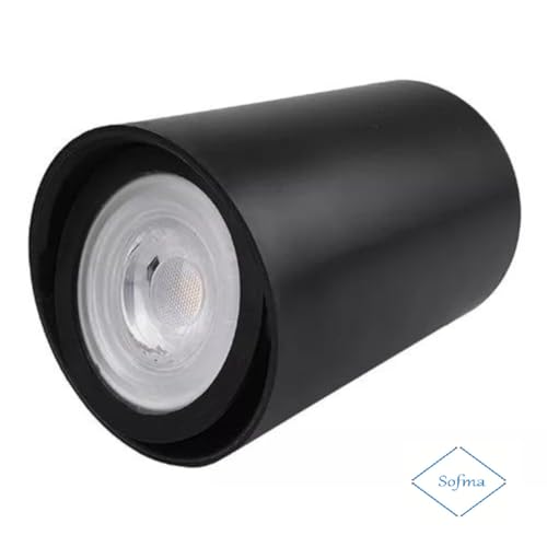 Kit 5x Spot Sobrepor 2292 Abs Direcionável Redondo Ø9cm X 12,5cm E27 P/ Par20 Preto (Preto)