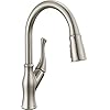 Delta Faucet Ophelia Brushed Nickel Kitchen Faucet Kitchen Faucets with Pull Down Sprayer Kitchen Sink Faucet Faucet for Kitchen Sink Magnetic Docking SpotShield Stainless 19888Z SP DST