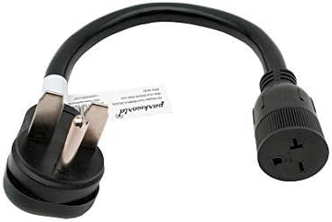 Parkworld 60455 AC Adapter Cord NEMA 6-30P to 6-20R 6-15R T-Blade 20A, 250V, 18 inch