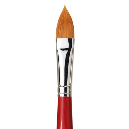Image of da Vinci Watercolor Series 5584 CosmoTop Spin Paint Brush, Pointed Oval Synthetic with Red Handle, Size 16 (5584-16)