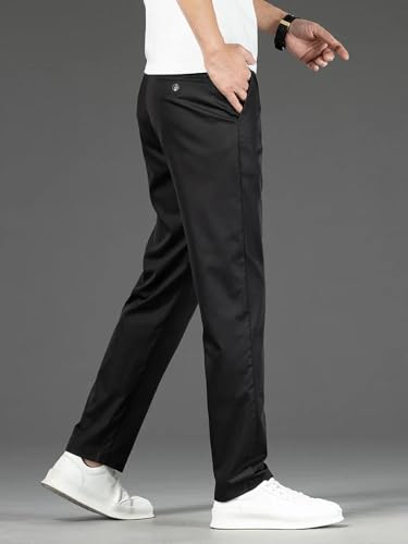 Men's Casual Pants Business Stretch Straight Slim Formal Suit Trousers3